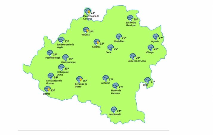 La previsión para este jueves./eltiempo.es