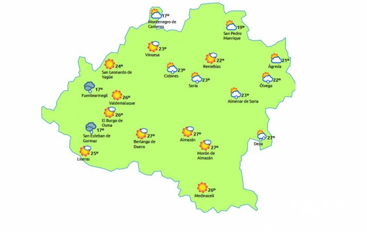 Previsión para este lunes. /eltiempo.es