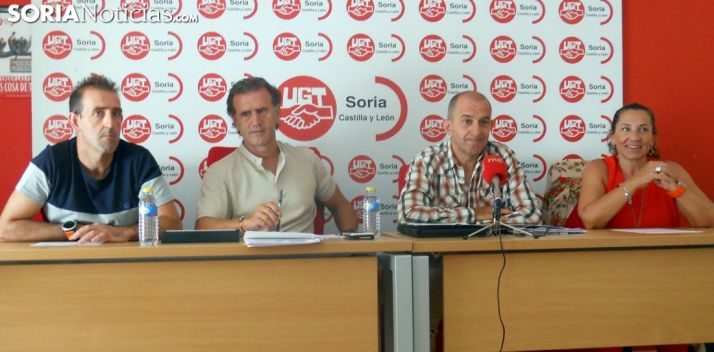 Corredor (izda.), García, Soria y Mor, este martes en UGT./SN