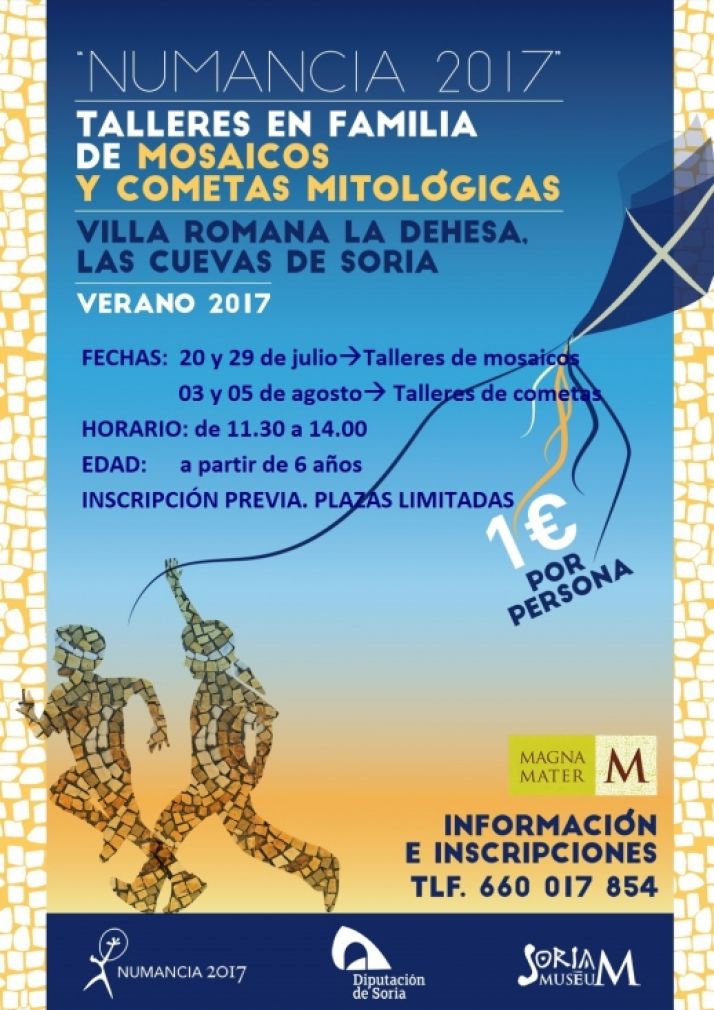 Talleres familiares de mosaicos y cometas en la villa romana de Cuevas de Soria