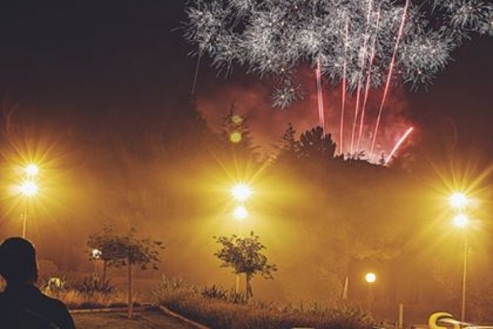 Los fuegos este Lunes./Sara Roncal