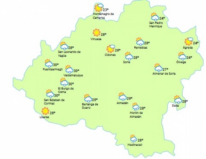 Previsión a las 15:00 h./ eltiempo.es
