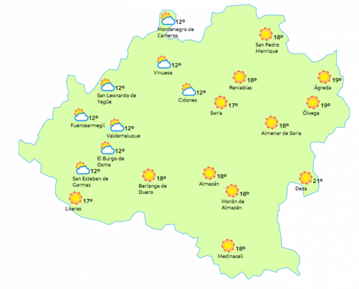 Previsión para este miércoles. / eltiempo.es