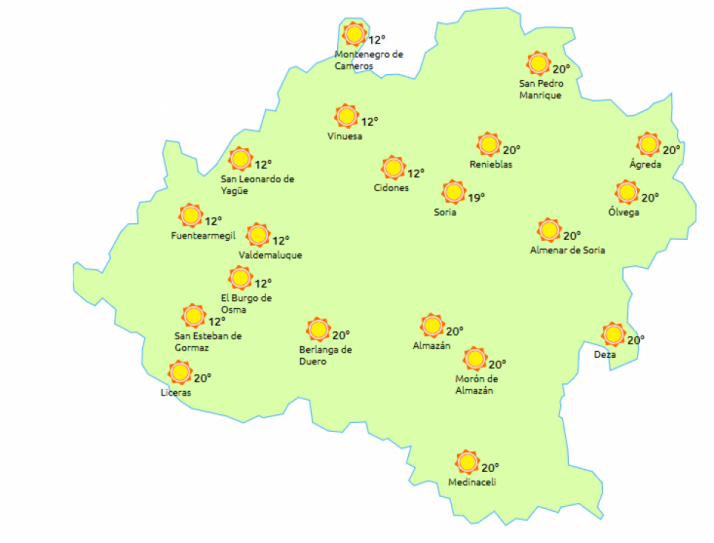 Tiempo del viernes 4 en Soria. / eltiempo.es