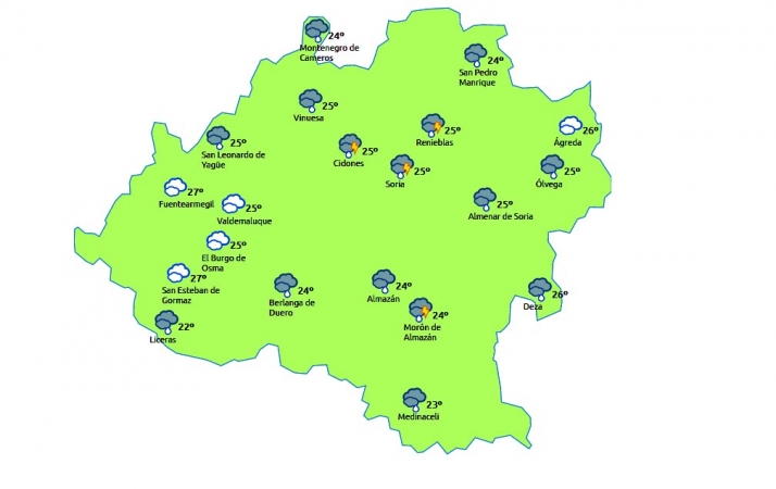 Tormentas por la tarde este lunes