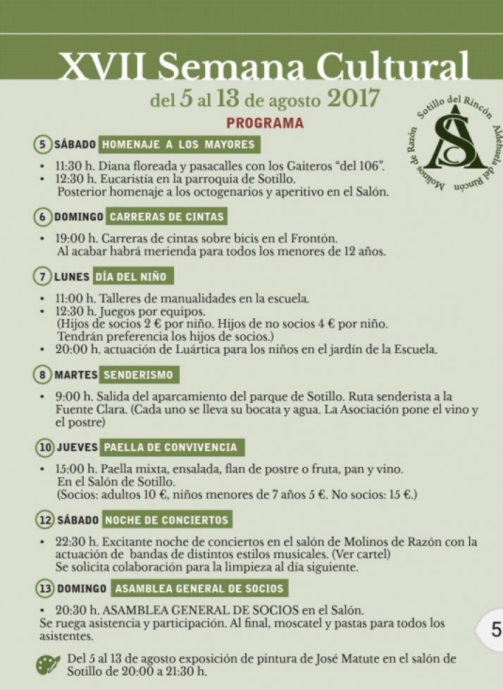 Cartel de la Semana Cultural.