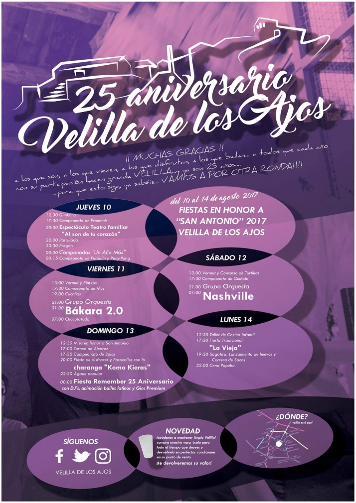 Velilla de los Ajos celebra sus fiestas del 10 al 14 de agosto