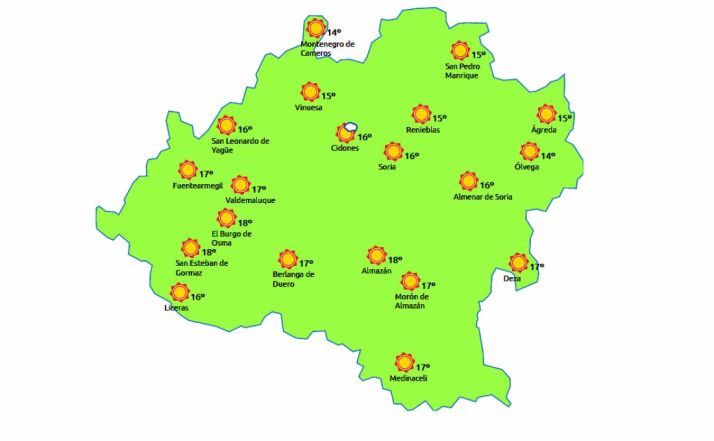 Previsión a las 15:00 h./eltiempo.es