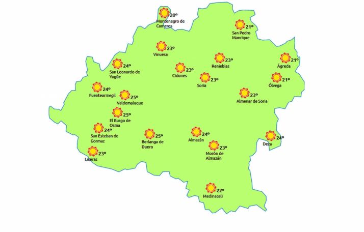 La previsión para este lunes./eltiempo.es