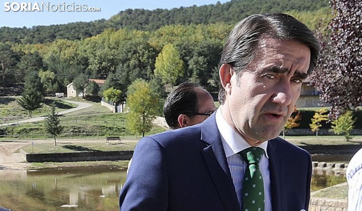 El consejero, este martes en Salduero./SN