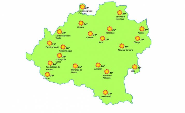 Previsión para este miércoles a las 15:00./eltiempo.es