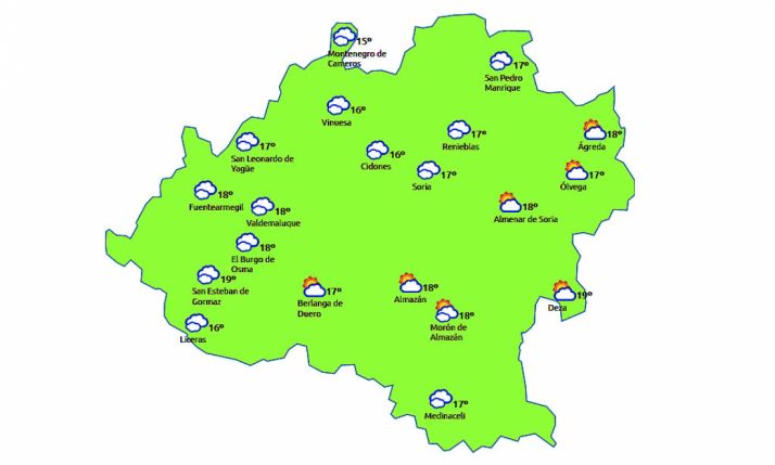 Previsión a las 14:00 h./eltiempo.es