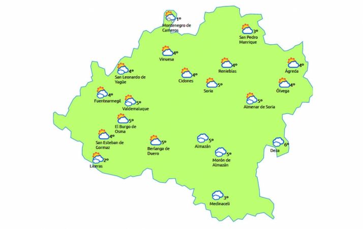 Previsión para este mediodía./eltiempo.es