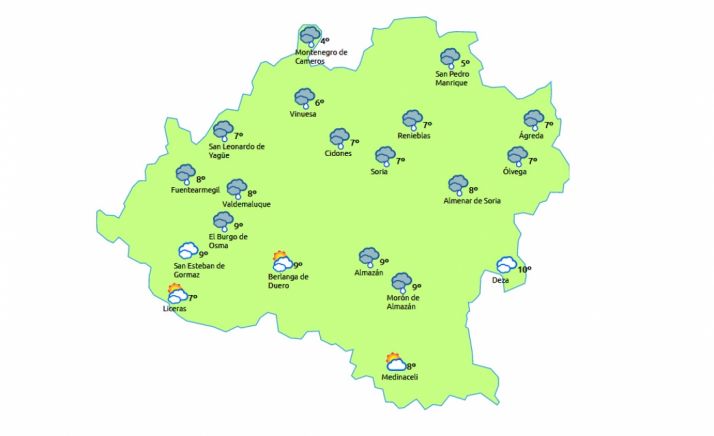 Previsión a las 14:00 h./eltiempo.es