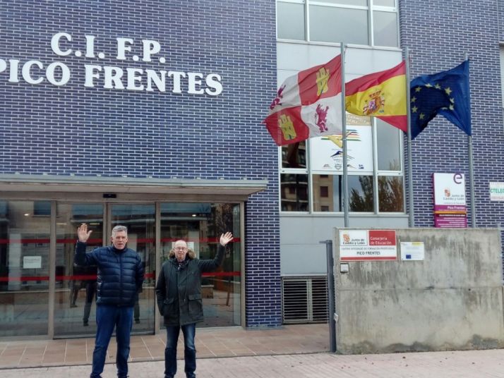 Los dos profesores islandeses en su visita a Soria