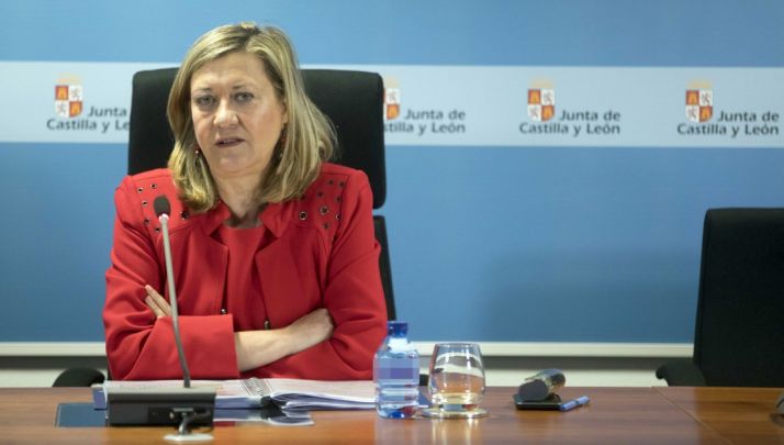 La consejera de Hacienda, Pilar del Olmo, este lunes en rueda informativa.  