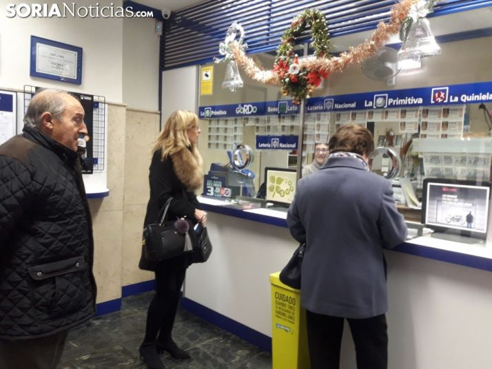 Dentro de la Administración número 6, en la calle Claustrilla (Soria). 