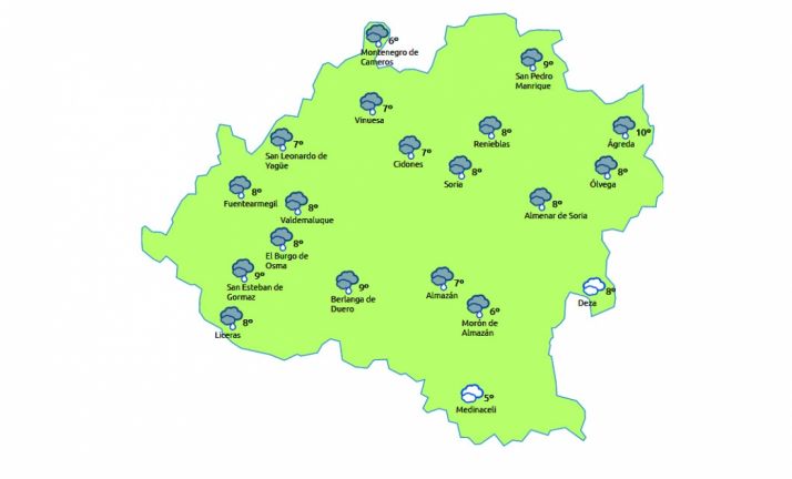 Previsión a las 13:00 h./eltiempo.es