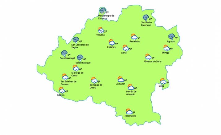 Previsión para las 14:00 horas. /eltiempo.es