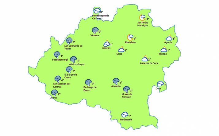 Previsión a las tres de la tarde de este jueves. /eltiempo.es