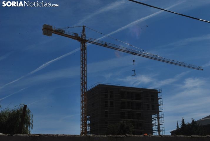 Obras de construcción en Soria. 