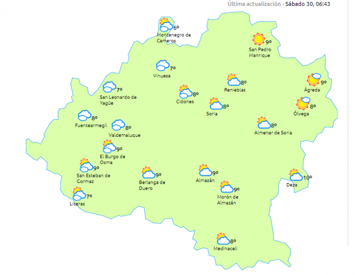 Cielos despejados y temperaturas suaves