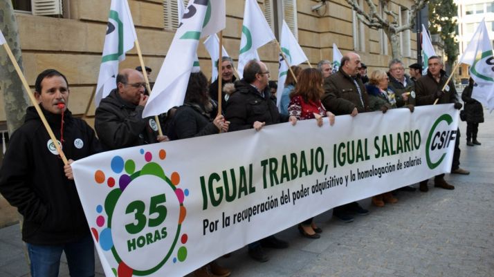 Imagen de la concentración este miércoles. 