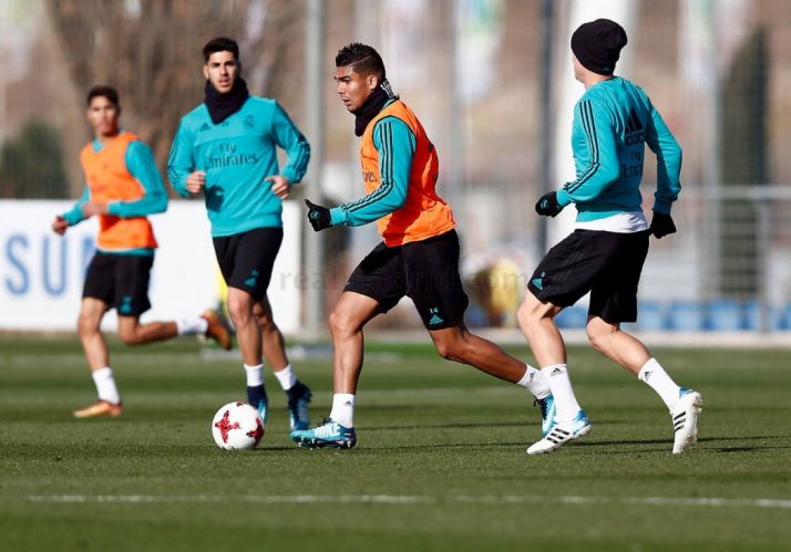 Entrenamiento previo del Real Madrid antes de viajar a Soria. Real Madrid.