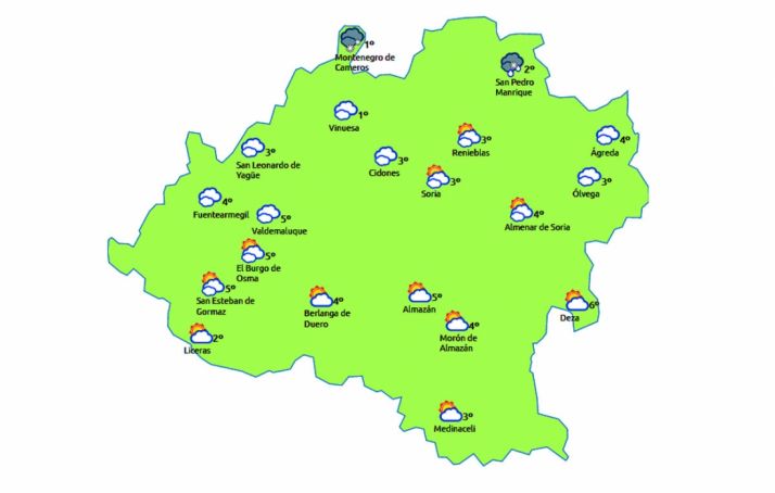 Previsión a las 15:00 horas./eltiempo.es