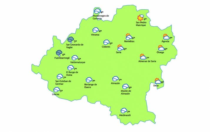 Previsión a las 13:00 h./eltiempo.es