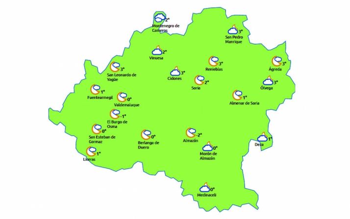 Previsión a las 13:00 h./eltiempo.es