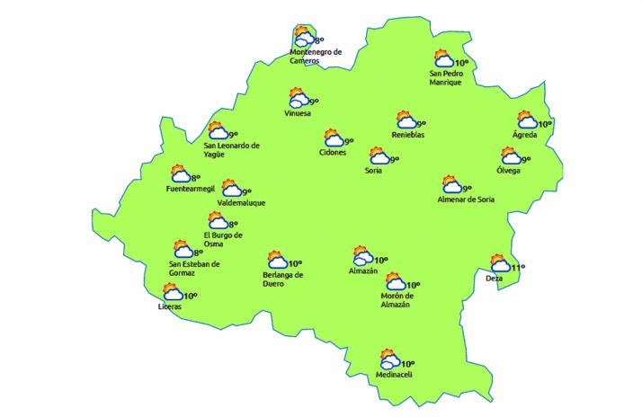 Previsión a las 12:00 horas. /eltiempo.es