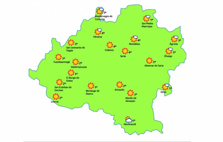 Previsión para este lunes 8 de enero. /eltiempo.es