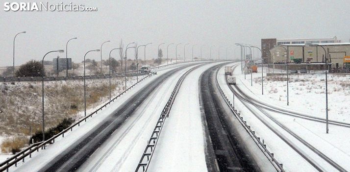 Imagen de la variante de Soria en la nevada de primeros de diciembre. /SN