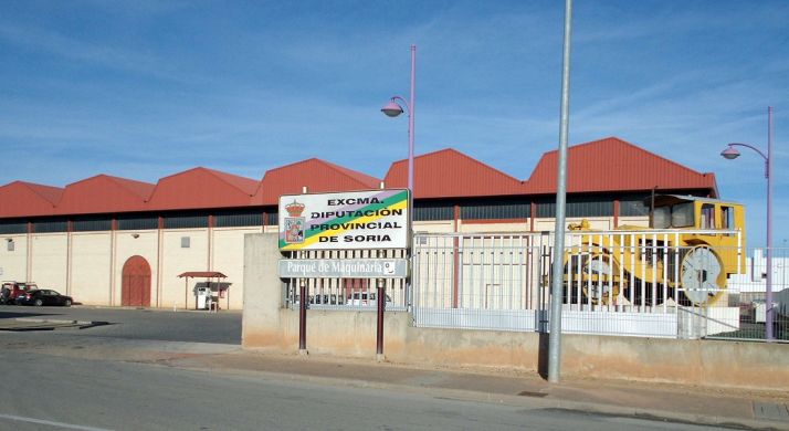 Imagen del parque de maquinaria de la Diputación de Soria.
