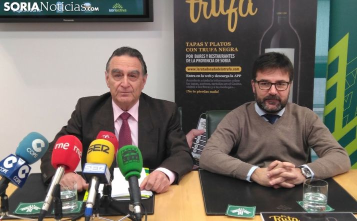 Anselmo García, presidente de Soriactiva, y Eduardo Munilla, resp. Márketing de Caja Rural de Soria.