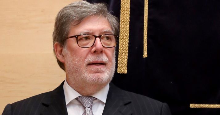 Santiago Aparicio, presidente de FOES y de Cecale este jueves en la sede parlamentaria castellano-leonesa.