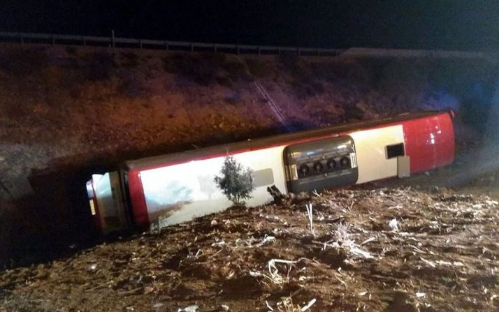 El vehículo tras el siniestro. /112