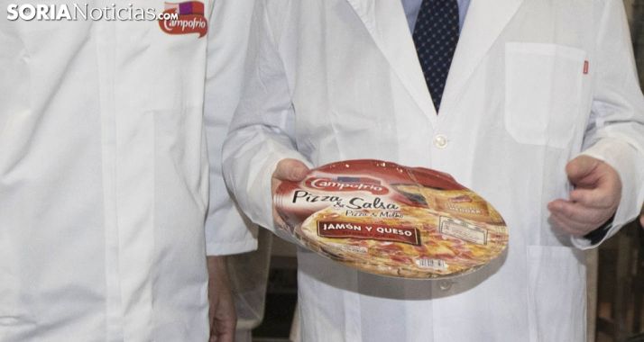 Una pizza elaborada en la factoría de Ólvega. /SN