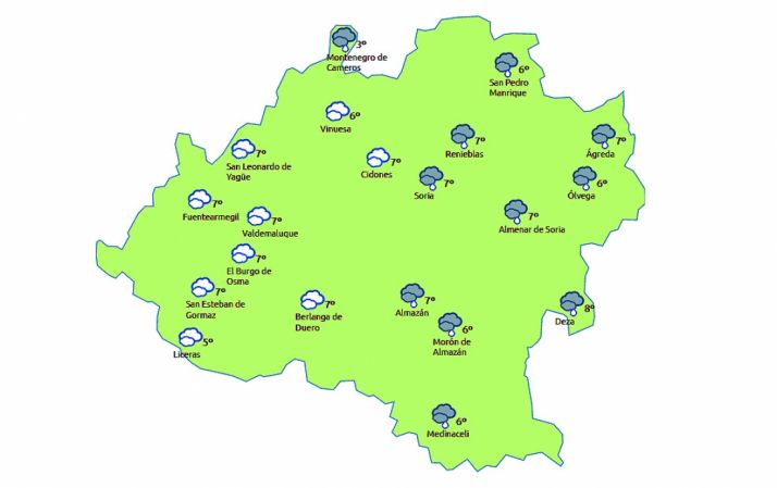 Previsión a las 12:00. /eltiempo.es