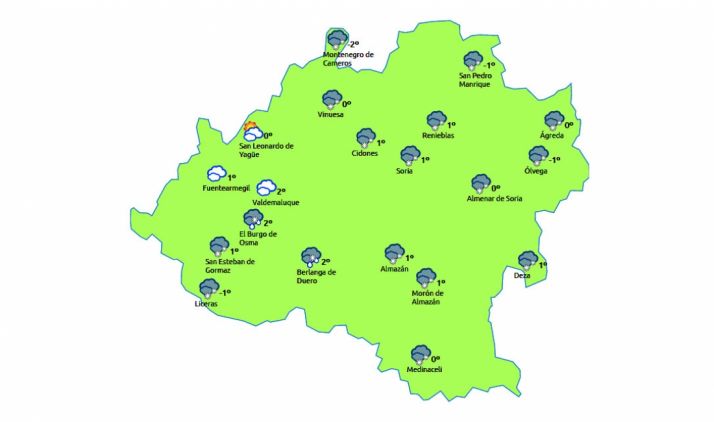 Previsión para las 12:00 de este lunes./eltiempo.es