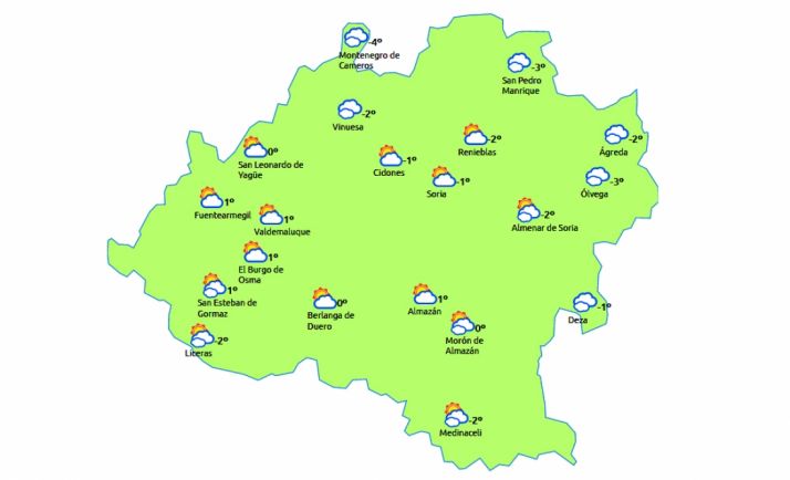 Previsión para este martes a las 13:00. /eltiempo.es