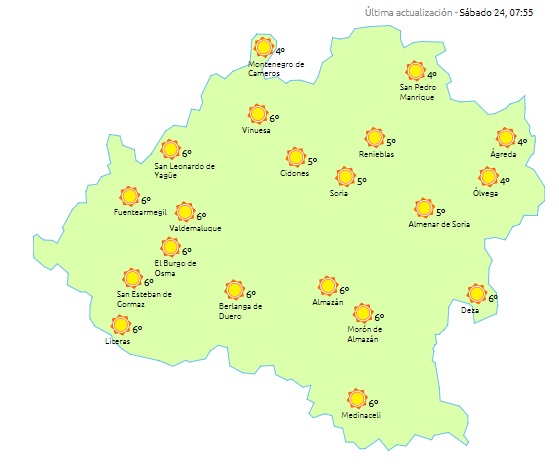 Sábado soleado y con máximas agradables