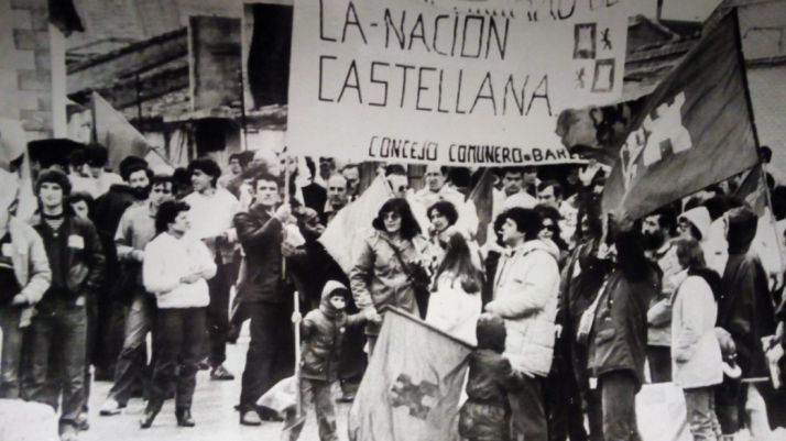 Imagen histórica en tiempos del impulso del Estatuto de Autonomía. 