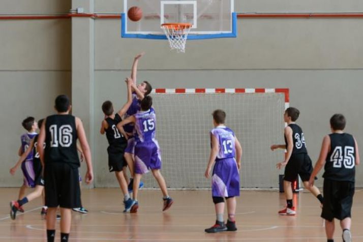 Infantil A Masculino del Club Soria Baloncesto durante una contienda. CSB. 