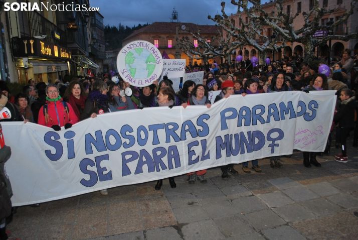 Una imagen de la manifestación de este jueves, 8-M. /SN