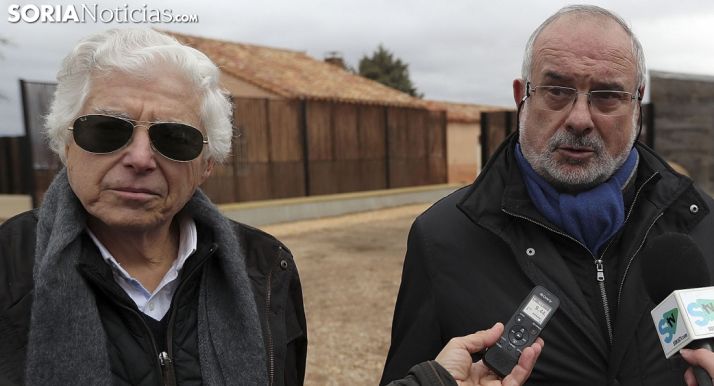 Bascones (izda.) y De Diego este viernes en Numancia. /SN