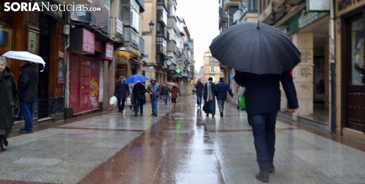 Una imagen de lluvia en El Collado esta pasada semana. /SN