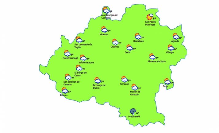 Previsión a las 12:00 horas. /eltiempo.es