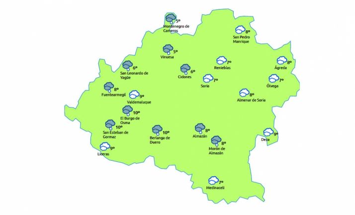 Previsión a las 13:00 h./eltiempo.es